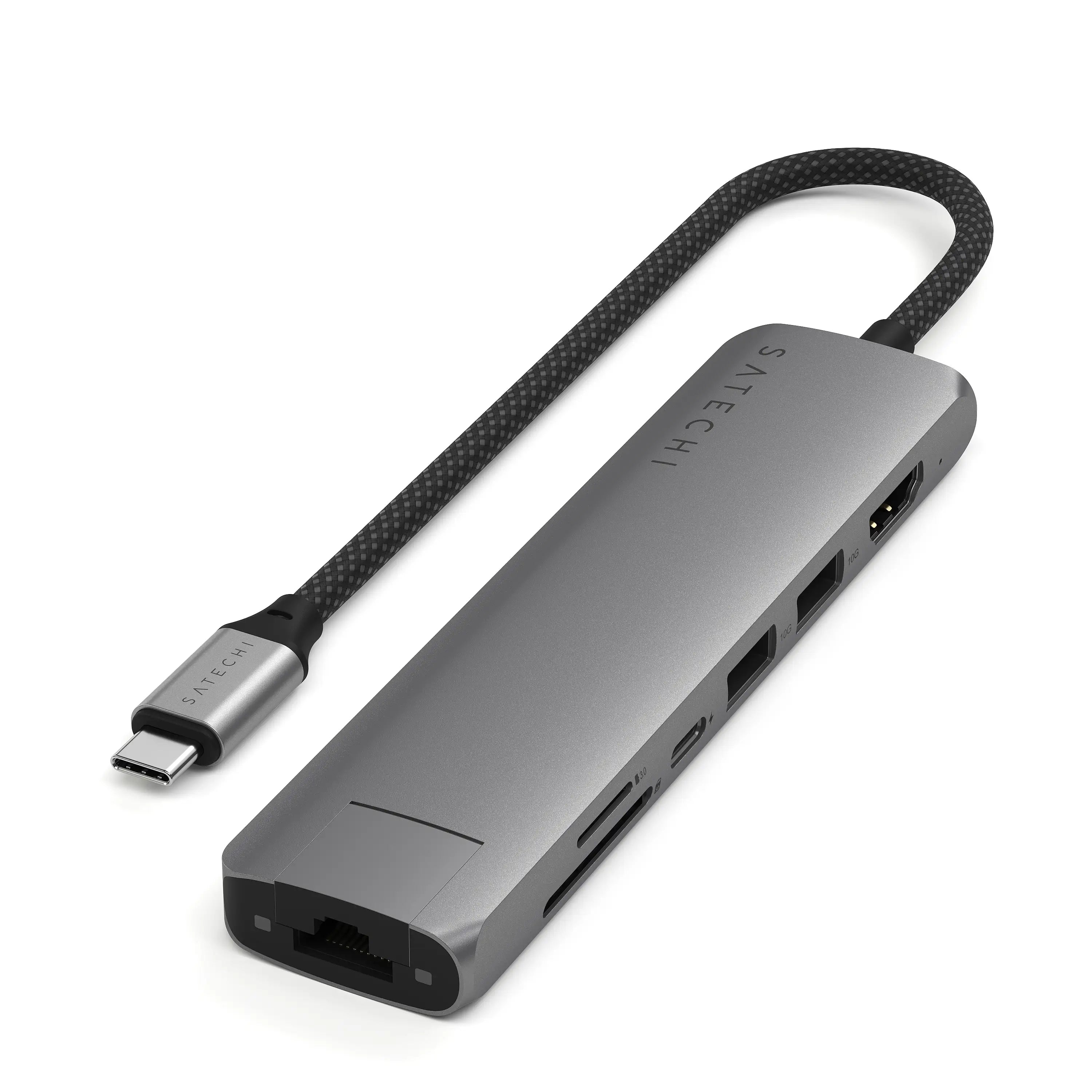Satechi 7-in-1 USB-C Slim Multiport Adapter w.Ethernet Gray
