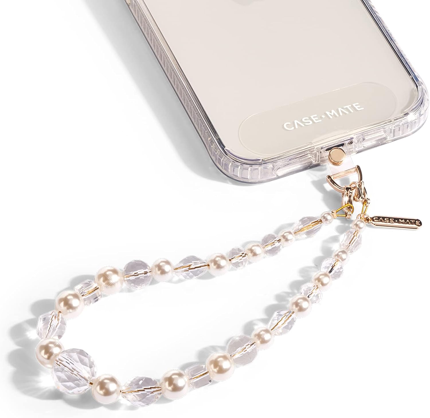 Case Mate Beaded Phone Wristlet Crystal Pearl