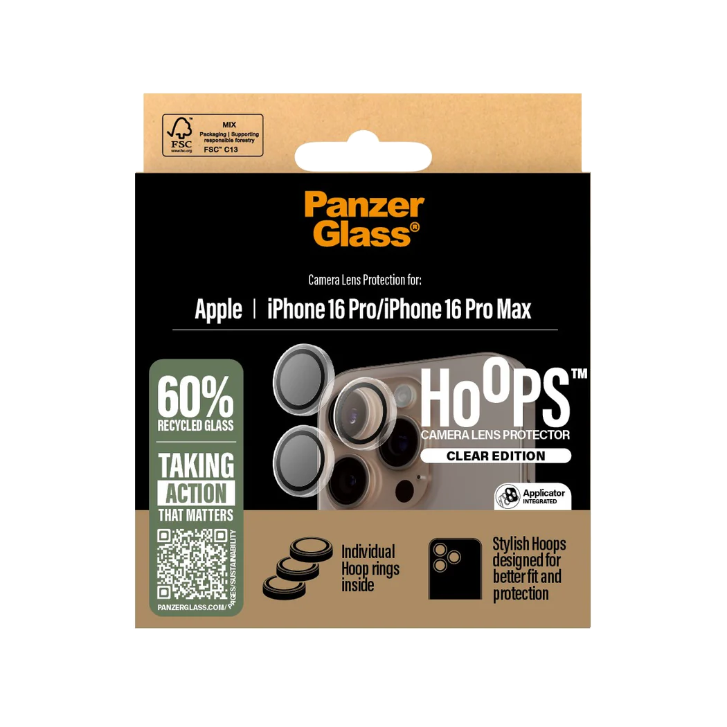 PanzerGlass Hoops Transparent iPhone 16 Pro/16 Pro Max